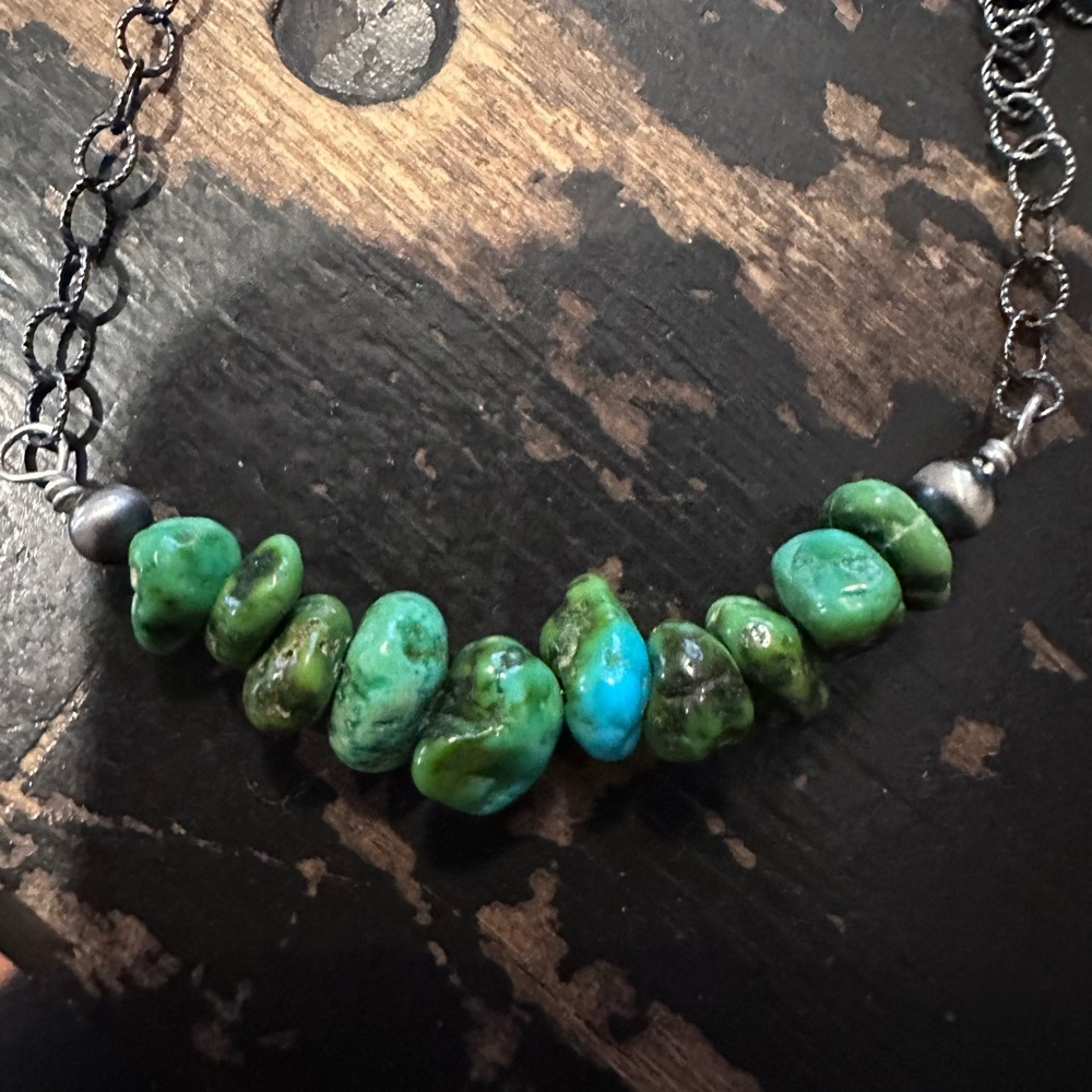 New green gemstone necklace